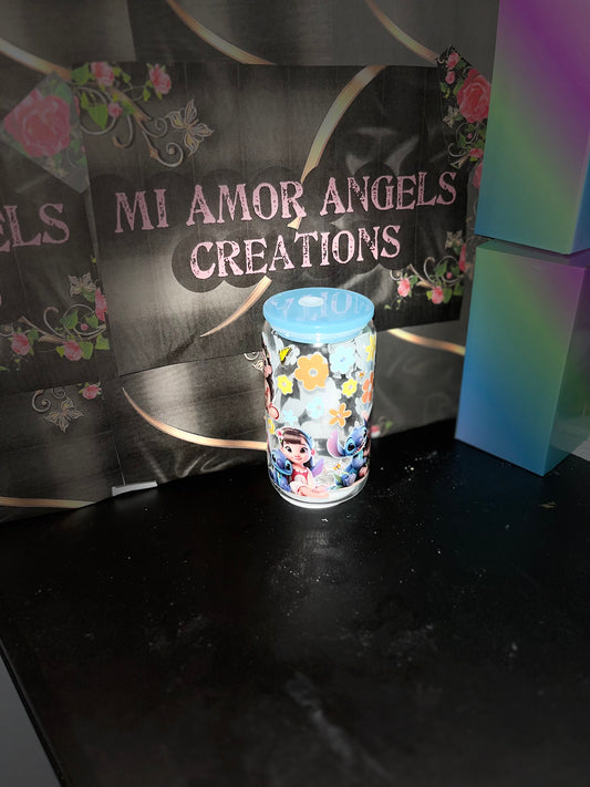 16oz drinking glass stitch